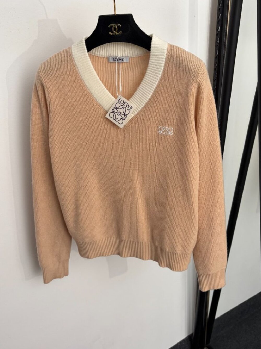 Loewe V-Neck Long-Sleeve Wool Sweater